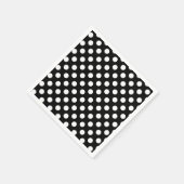 Serviette En Papier Fête d'anniversaire à pois noirs et blancs (Coin)
