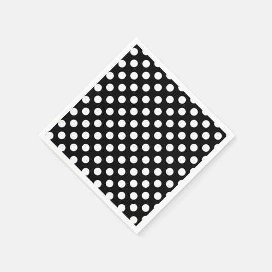 Serviette En Papier Fête d'anniversaire à pois noirs et blancs (Coin)