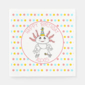 Serviette En Papier Fête d'anniversaire à thème Axolotl personnalisé (Devant)