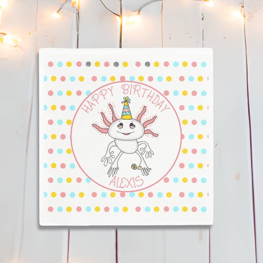 Serviette En Papier Fête d'anniversaire à thème Axolotl personnalisé