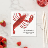Serviette En Papier Fête d'anniversaire à thème simple homard (En situation)