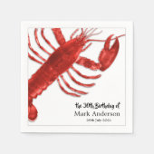 Serviette En Papier Fête d'anniversaire à thème simple homard (Devant)