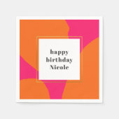 Serviette En Papier Fête d'anniversaire Abstraite moderne Hot Pink et  (Devant)