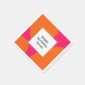 Serviette En Papier Fête d'anniversaire Abstraite moderne Hot Pink et  (Coin)