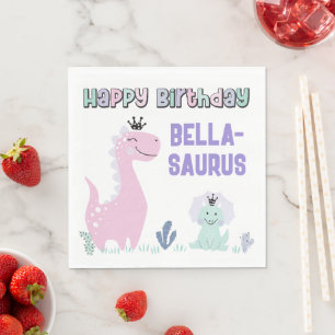 Serviette En Papier Fête d'anniversaire adorable de dinosaure pour fil