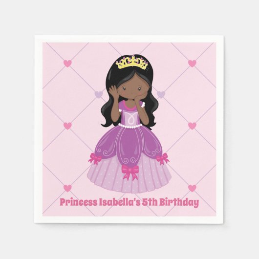 Serviette En Papier Fête d'anniversaire afro-américaine de rose (Devant)