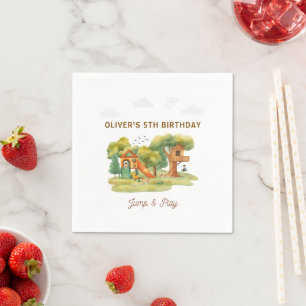 Serviette En Papier fête d'anniversaire aire de jeux couverte