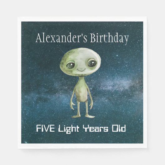 Serviette En Papier Fête d'anniversaire Alien (Devant)