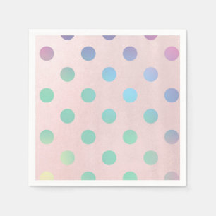 Serviette En Papier Fête d'anniversaire Arc-en-ciel Rose Pastel à pois