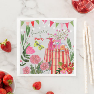 Serviette En Papier Fête d'anniversaire au jardin