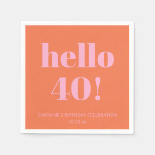 Serviette En Papier Fête d'anniversaire audacieuse moderne simple oran