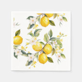 Serviette En Papier Fête d'anniversaire aux citrons d'aquarelle (Devant)