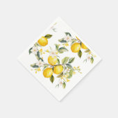 Serviette En Papier Fête d'anniversaire aux citrons d'aquarelle (Coin)
