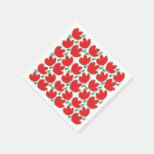 Serviette En Papier Fête d'anniversaire aux fleurs rouges (Coin)