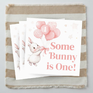 Serviette En Papier Fête d'anniversaire avec ballon de lapin