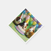 Serviette En Papier Fête d'anniversaire avec des cochons d'Inde de fêt (Coin)