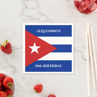 Serviette En Papier Fête d'anniversaire avec drapeau cubain