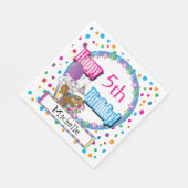 Serviette En Papier Fête d'anniversaire avec mignon écureuil en carica (Coin)