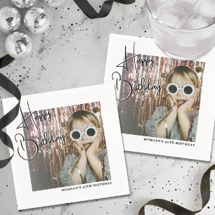 Serviette En Papier Fête d'anniversaire avec photo personnalisée