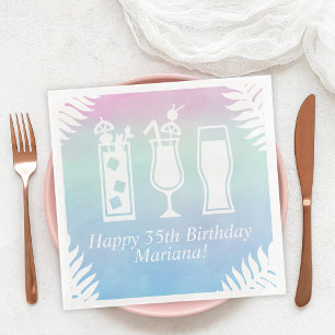 Serviette En Papier Fête d'anniversaire avec piscine Sip and Dip