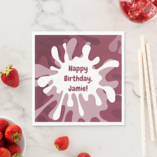 Serviette En Papier Fête d'anniversaire avec tableau abstrait de goutt