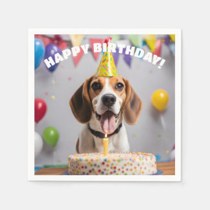 Serviette En Papier Fête d'anniversaire beagle