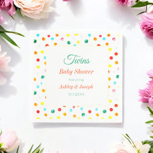 Serviette En Papier Fête d'anniversaire bébé Shower Pink Yellow Dots