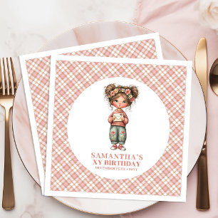 Serviette En Papier Fête d'anniversaire Blush Floral Fairy Whimsy 3 an