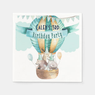 Serviette En Papier Fête d'anniversaire bohème aquarelle aventure anim