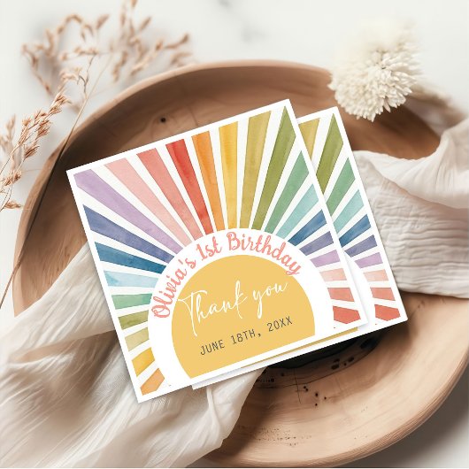 Serviette En Papier Fête d'anniversaire Boho Sunshine