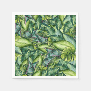 Serviette En Papier Fête d'anniversaire botanique aux feuilles de la j