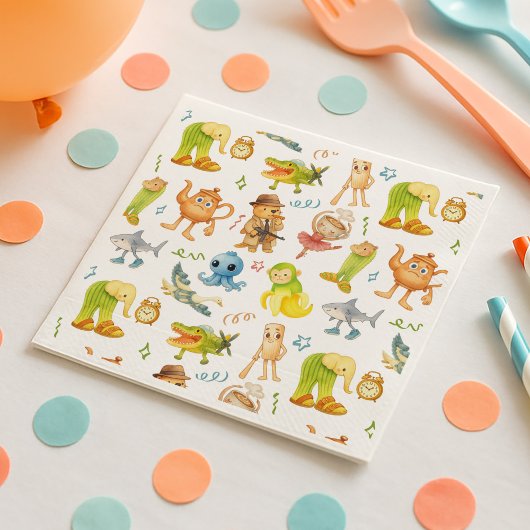 Serviette En Papier Fête d'anniversaire Brainrot Meme