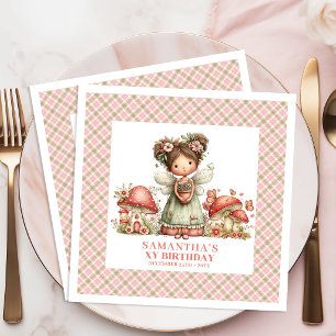 Serviette En Papier Fête d'anniversaire charmant jardin féerique et fa