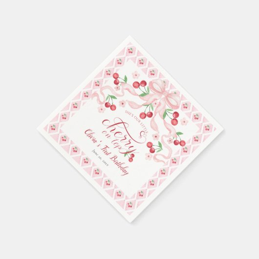 Serviette En Papier Fête d'anniversaire Cherry First (Coin)