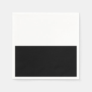 Serviette En Papier Fête d'anniversaire chic noir et blanc en deux par