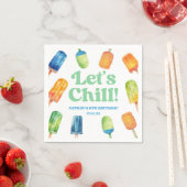 Serviette En Papier Fête d'anniversaire Chill Blue Retro Popsicle (En situation)