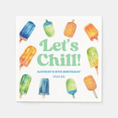 Serviette En Papier Fête d'anniversaire Chill Blue Retro Popsicle (Devant)