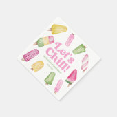 Serviette En Papier Fête d'anniversaire Chill Pink Retro Popsicle (Coin)