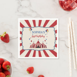 Serviette En Papier Fête d'anniversaire Cirque Carnaval 1er Anniversai
