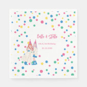 Serviette En Papier Fête d'anniversaire conjointe des sœurs Pastel (Devant)