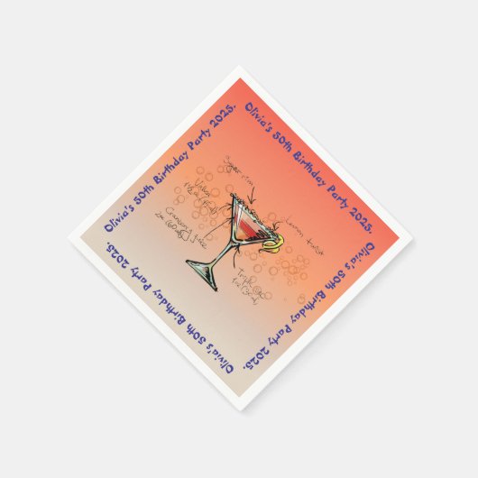Serviette En Papier Fête d'anniversaire cosmopolite (Coin)