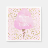 Fête d'anniversaire coton de sucre rose et confett