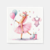 Serviette En Papier Fête d'anniversaire Dancing Pink Giraffe (Devant)