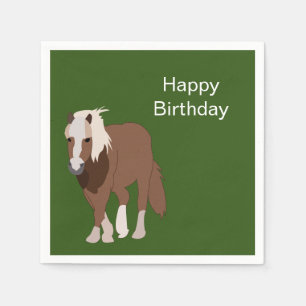 Serviette En Papier Fête d'anniversaire d'animal de cheval
