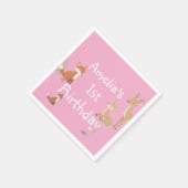 Serviette En Papier Fête d'anniversaire d'animaux de la forêt (Coin)