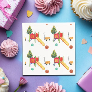 Serviette En Papier Fête d'anniversaire dans une aire de jeux colorée