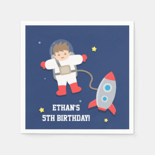 Serviette En Papier Fête d'anniversaire d'astronaute d'espace
