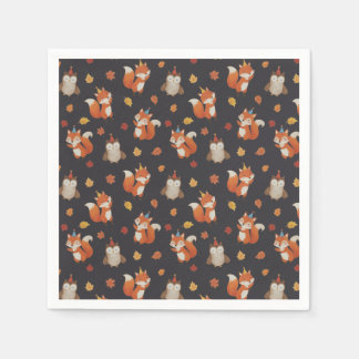 Serviette En Papier Fête d'anniversaire d'automne en forêt pour enfant
