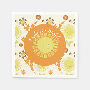 Serviette En Papier Fête d'anniversaire d'automne soleil d'automne
