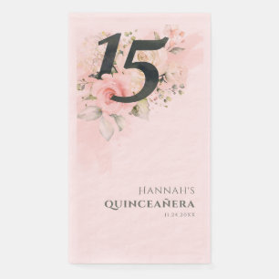 Serviette En Papier Fête d'anniversaire de 15 ans Quinceanera florale